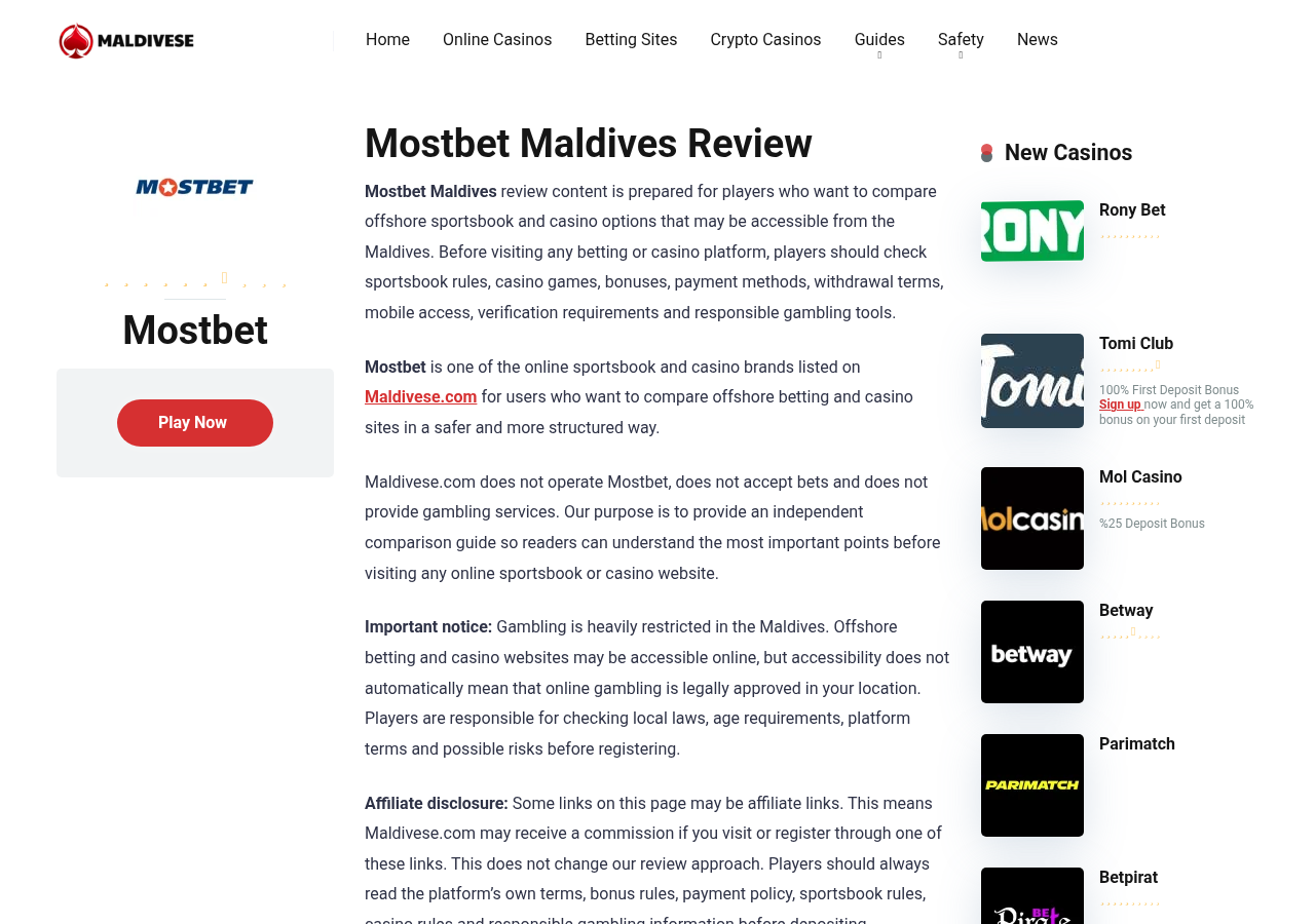 Mostbet Maldives comparison page